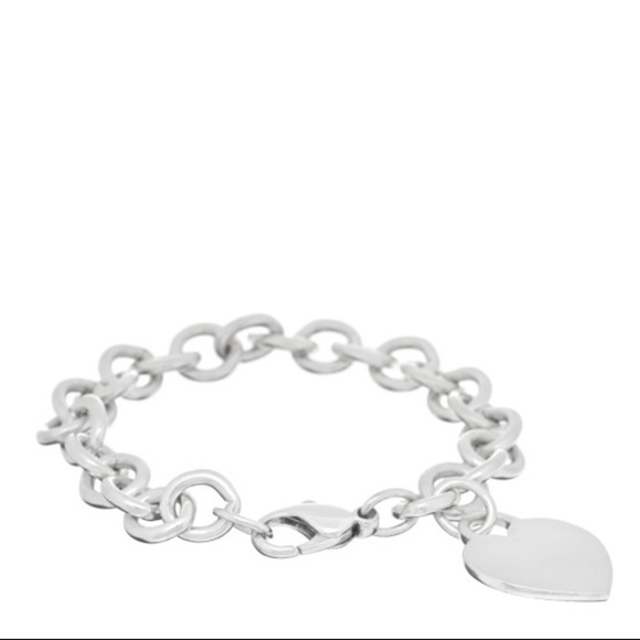 TIFFANY Sterling Silver Heart Tag Charm Bracelet - Picture 2 of 8